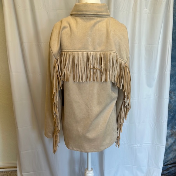 Alice Blue Tan Utility Jacket with Collared Neckline and Tassels - Picture 3 of 11